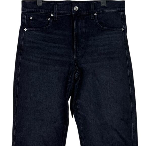 AYR The Knockout Barrel Leg Ankle Cropped stretch Denim Jean 30 Film Noir Black - Picture 3 of 16
